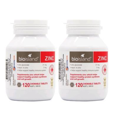 【2瓶】澳洲Bio Island佰澳朗德 婴幼儿补锌咀嚼片 120粒/瓶