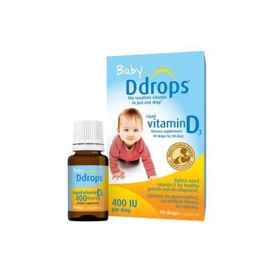 1瓶*美国DDROPS婴儿维生素D3滴剂 婴幼儿补钙VD 90滴 2.5ml/支(适合0-1岁宝宝）