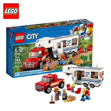 乐高城市系列 60182亲子野营房车 lego 积木儿童玩具-黄色
