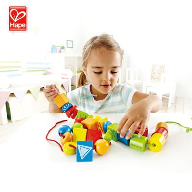 Hape创意串珠套3-6岁儿童玩具宝宝智力男女孩益智积木 多功能玩法