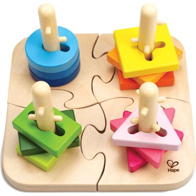 hape智力几何分类拼图儿童玩具益智智力 木制创意男女孩分类游戏