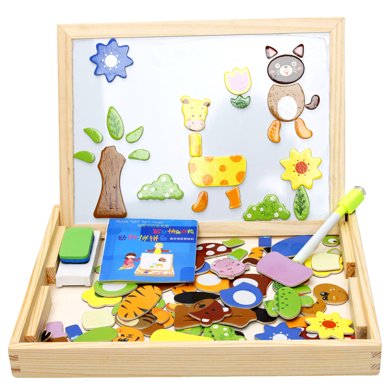木丸子儿童磁性拼拼乐拼图男孩女宝宝积木益智拼装玩具1-2-3-6周岁4-5岁