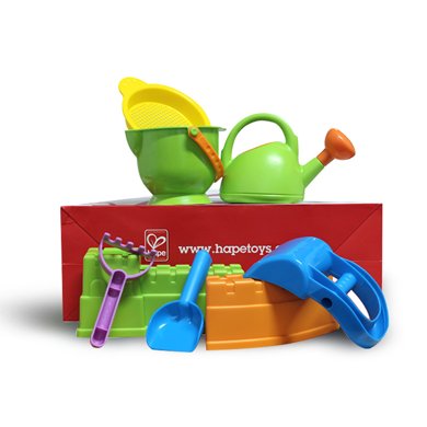 Hape长城儿童沙滩玩具铲套装桶1-2-6岁宝宝大号男孩小桶沙漏组合