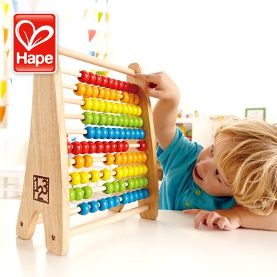 Hape彩虹珠算架 珠算算盘3-6岁儿童玩具100粒宝宝益智早教佳品