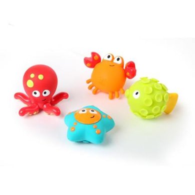 hape海洋动物洗澡玩具1-3-6岁儿童男女孩宝宝喷水漂浮戏水
