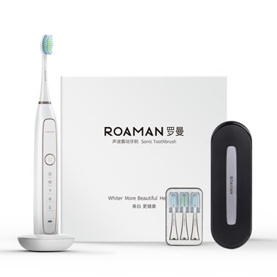 罗曼（ROAMAN）电动牙刷ST8873无线感应式充电成人声波牙刷智能五档护齿附刷头