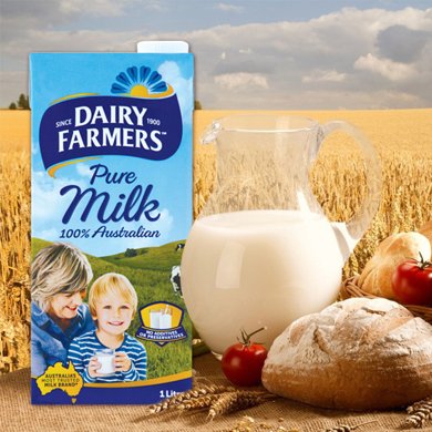 dairy farmers 澳大利亚进口牛奶 澳田纯牛奶 全脂 礼盒装 1升/盒 *6