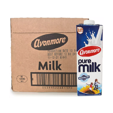 爱尔兰进口艾恩摩尔(avonmore)全脂牛奶1lx6 整箱