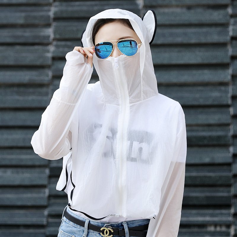 搭歌防晒披肩女夏季骑电动车防晒衣长袖连帽海边沙滩亲子防晒披风薄款