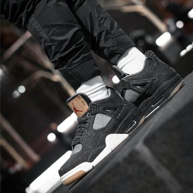 s air jordan 4 aj4 李维斯联名牛仔 ao2571 401 001 100-42-黑色