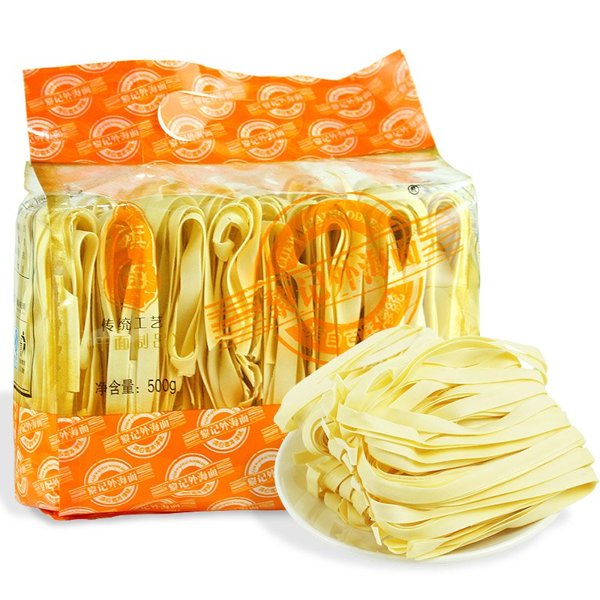 黎记 旗面(500g) 广东手工竹升面 云吞面细面条江门外海面 拌炒面