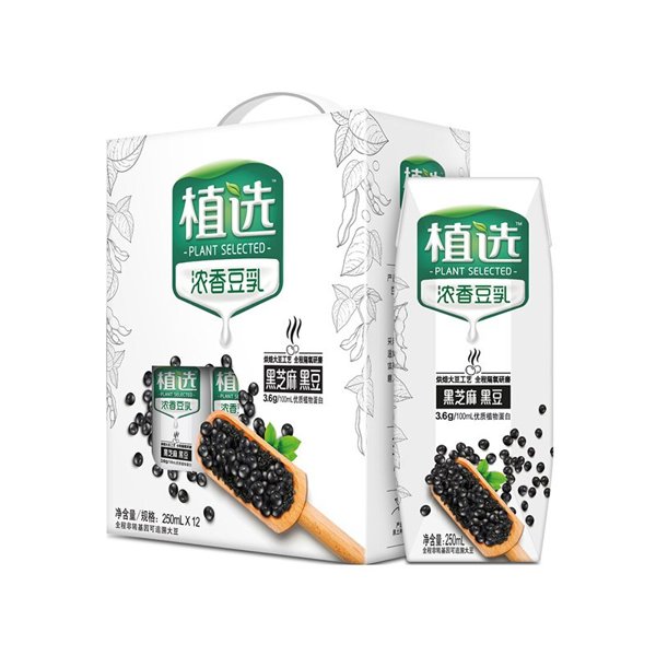 伊利植选浓香豆乳(黑芝麻黑豆味)(250ml*12)