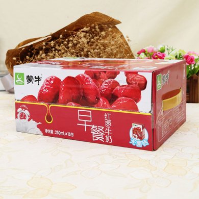 蒙牛早餐奶红枣味调制牛奶十六瓶装