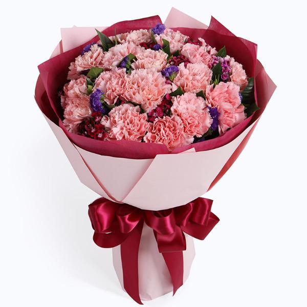 幸福绽放-19枝康乃馨鲜花花束送长辈妈妈老师创意礼物送女朋友送礼