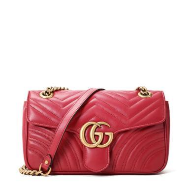 [支持购物卡]gucci/古驰2019新款女士经典gg marmont 小号链条单肩包