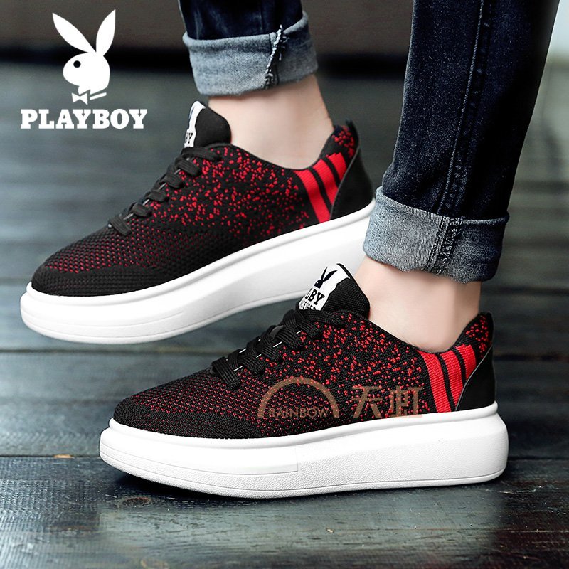 花花公子板鞋女2017秋季新款韩版百搭厚底女鞋透气网面休闲运动鞋l1