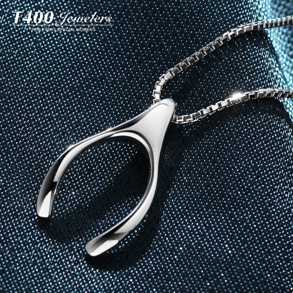 t400项链女s925银饰品日韩版锁骨简约吊坠时尚短款劲链礼物如愿骨