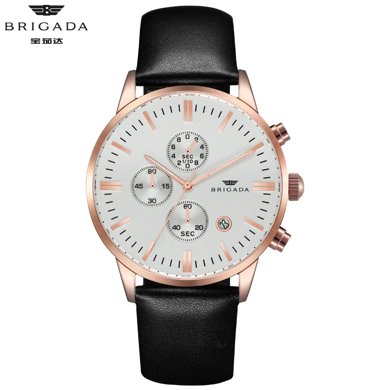 宝茄达brigada 男士手表潮流三眼石英表男表bjd-3017g
