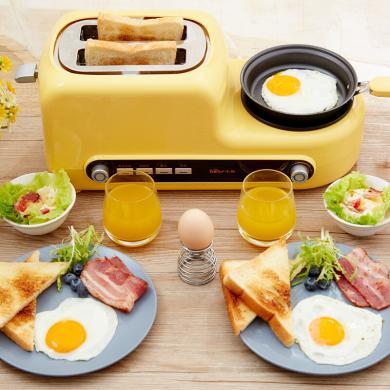 小熊早餐机（Bear） DSL-A02Z1 烤面包机 家用多功能吐司多士炉 蒸蛋煎蛋 蛋黄色