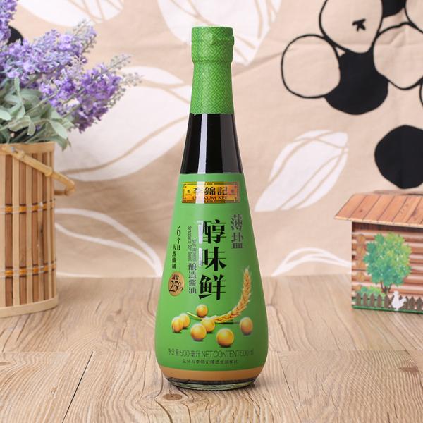 李锦记薄盐醇味鲜酿造酱油(500ml)